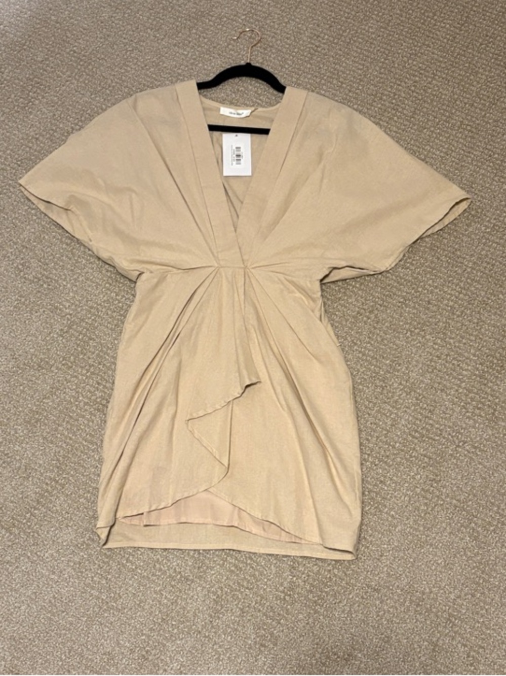 Beige Please Knotted Mini Dress